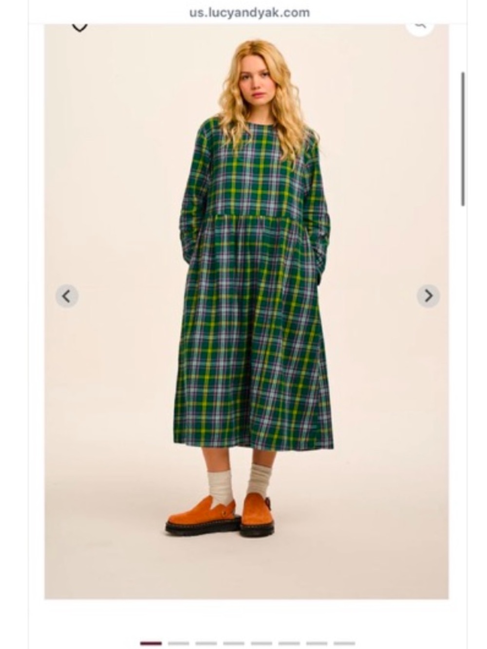 ISO (not for sale!): Lucy & Yak Micah Midi Dress in Dreamy Tartan Check